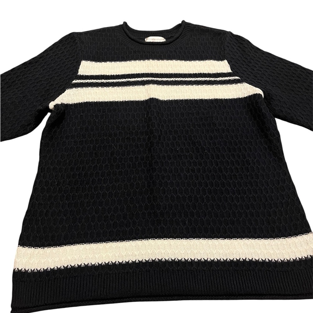 Christopher & Banks Women’s Dark Blue & White Sweater